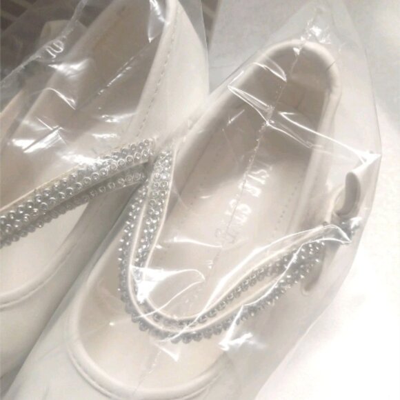 Aisle & Style Girls Bow Wedding Party Dress Princess Shoes Mid Heel Pumps Sz 28 - Picture 7 of 14